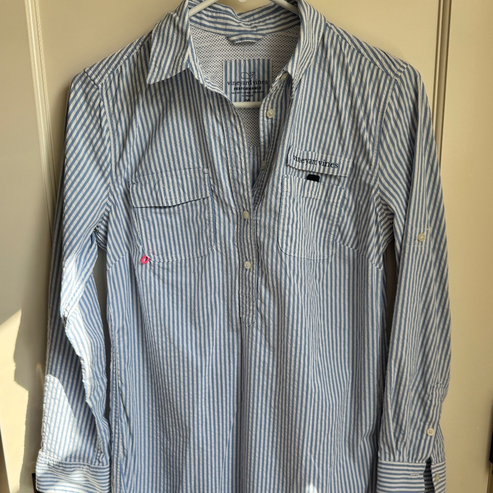 Vineyard Vines - Seersucker Harbor Shirt Dress Coverup - size 00